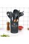 ALMEKAQUZ Silicone Cooking Utensils Set,Heat-resistant Kitchen Utensils Set with Holder for Nonstic