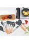 ALMEKAQUZ Silicone Cooking Utensils Set,Heat-resistant Kitchen Utensils Set with Holder for Nonstic