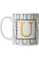 كوب شاي وقهوة من البورسلين مطبوع عليه حرف U ضحل، Bd-Mug-U