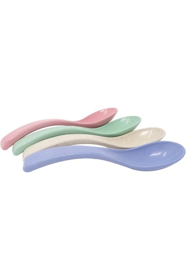 Cuisine Art Set of 4 Wheat Straw Spoons, Reusable Soup Cereal Spoon, Unbreakable Dinner Spoon, Port