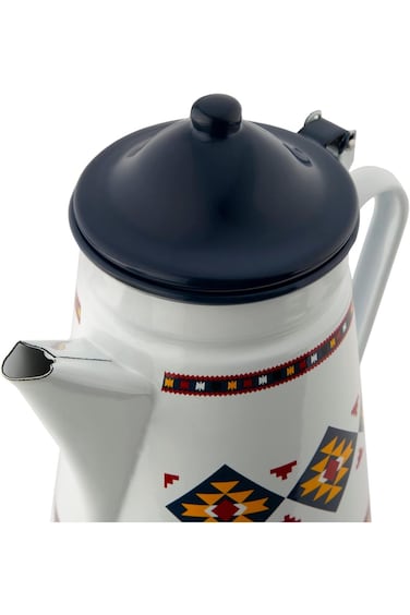 Al Saif Zayna Design Milk Jar, 11 cm Size, White/Black