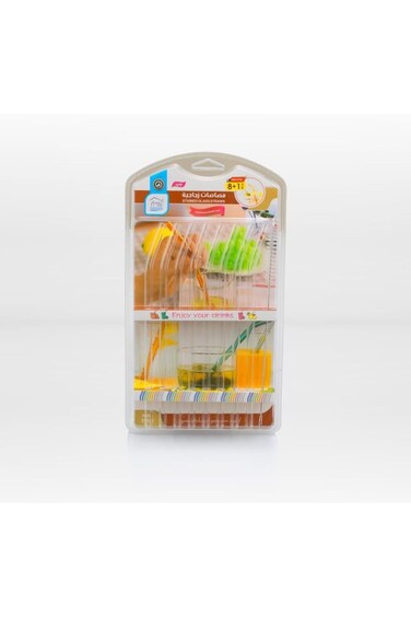 Clear Glass Straws 8 pcs + 1 Brush