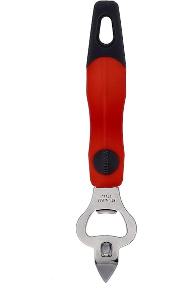Delcasa Stainless Steel Bottle Opener, DC1923 - Opener with Forked Church Key and Crown Cork, PP Ha