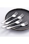 ECVV Dessert Forks 6 Pieces, Stainless Steel Cake Forks Silverware Set, Fruit and Cocktail Forks, A