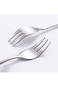 ECVV Dessert Forks 6 Pieces, Stainless Steel Cake Forks Silverware Set, Fruit and Cocktail Forks, A