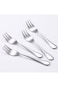 ECVV Dessert Forks 6 Pieces, Stainless Steel Cake Forks Silverware Set, Fruit and Cocktail Forks, A