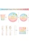 DHB Tech 80 PCS Gradient Gold Party Supplies Set - Disposable Paper Plates, Napkins, Cups, White St