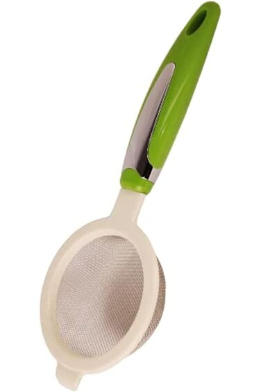 Meadows Tea Strainer, 10 cm Size, Green/Silver