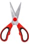 Delcasa 3-In-1 Kitchen Scissor with Stainless Steel Blades, 19.5 cm x 8 cm Size, Red