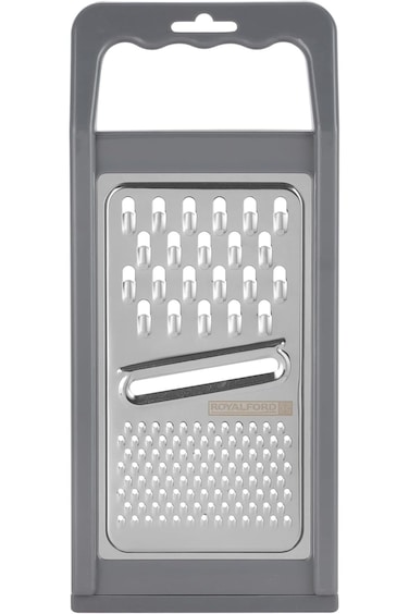 Royalford Stainless Steel 3 in 1 Flat Grater RF12350 Zest Sharp Blade Cover Stainless Steel Ideal f