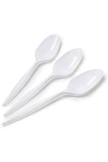 Large Plastic Spoons, Assorted Colors (50 Pcs) HD (White)