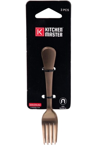 KITCHEN MASTER COPPER TEA FORK, KM0113, 3PC PACK, MAGNUM