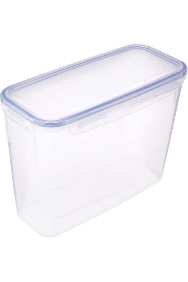 LocknLock Classics Slender Container, 2.4 Liter Capacity, Clear/Blue
