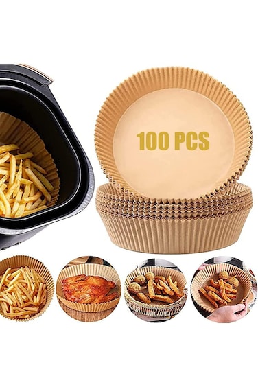 ECVV Air Fryer Disposable Paper Liner, 100PCS Non-stick Disposable Air Fryer Liners, Baking Paper f
