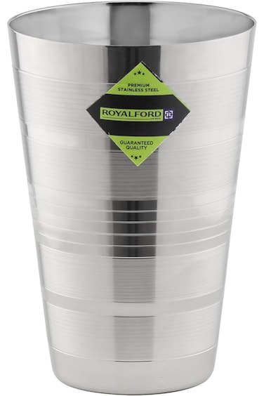 Royalford 7 CM Stainless Steel Designer Plain Glass- RF11463 Unbreakable Glass, Suitable for Water,