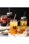 Hiware Reusable Glass Straws Set, 5-piece Drinking Straws with Cleaning Brush, 10" x 10 mm, Dishwas