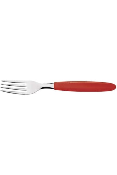 Tramontina Ipanema Stainless Steel Table Fork with Red Polypropylene Handle