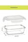 BOROSIL KLIP-N-STORE RECTANGULAR GLASS STORAGE CONTAINER WITH AIR TIGHT LID FOOD STORAGE CONTAINER