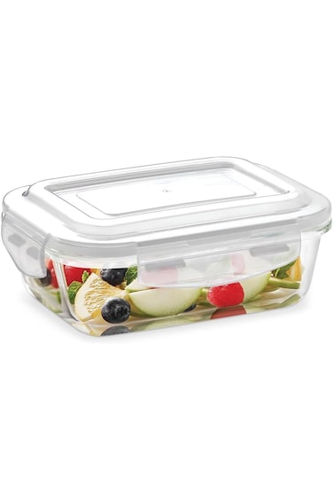 BOROSIL KLIP-N-STORE RECTANGULAR GLASS STORAGE CONTAINER WITH AIR TIGHT LID FOOD STORAGE CONTAINER