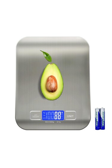 11lb / 5kg Kitchen Scale with 6 Units Tare Function &amp; LCD Display, 0.05oz/1g Stainless Steel Digita
