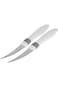 Tramontina Cor&amp;Cor 2 Pieces Tomato Knife Set with Stainless Steel Blade and White Polypropylene Han