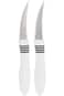 Tramontina Cor&amp;Cor 2 Pieces Tomato Knife Set with Stainless Steel Blade and White Polypropylene Han