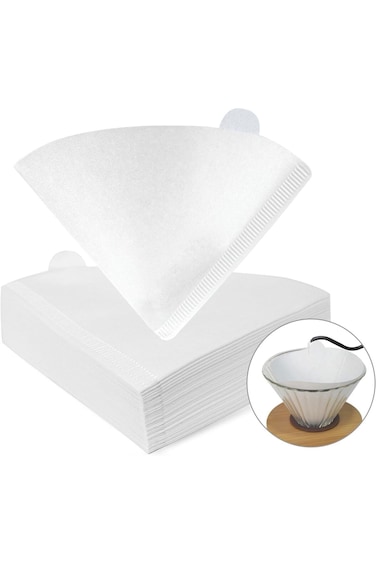 MIBRU Coffee Filters V60 Cone Paper White 100pcs Coffee Filters Unbleached Paper Filters Compatible