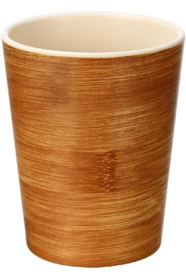 Felli Elegant Durable Round Melamine and Bamboo Tumbler Brown and White 340ml Y1K140039-PH051-D