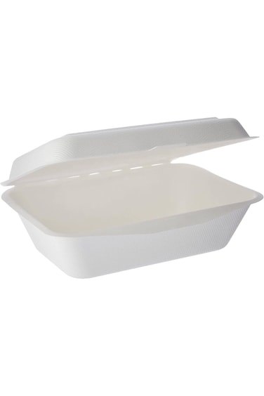 Hotpack Organic Hinged Food Containers 7 Inch x 5 Inch, 5 Pieces