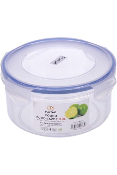 PARFAIT Round Airtight Leak-Proof Food Container Clear and Blue 0.8 Liter YH001406PP13