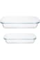 ALSAIF 2- Pieces Glass Rectangle Oven Tray is designed for cooking all types of meals and is easy t
