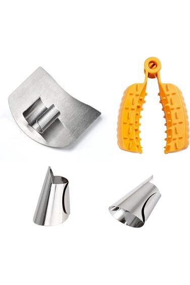 ALMEKAQUZ Finger Guard Set for Cutting Knife Guard,Stainless Steel Knife Cutting Protection,Kitchen