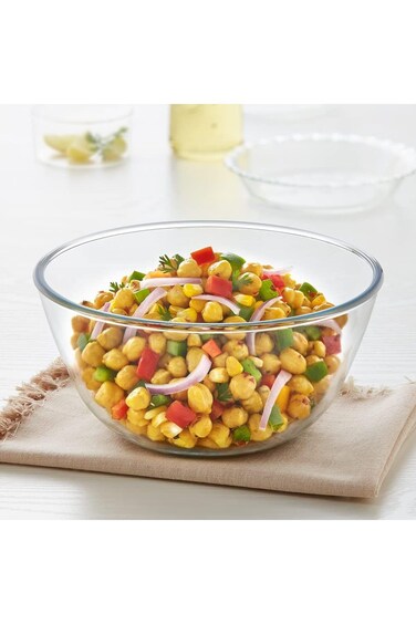 BOROSIL BOROSILICATE ROUND GLASS MIXING BOWL OVEN SAFE MIXING BOWL GLASS SERVING BOWL 350 ML