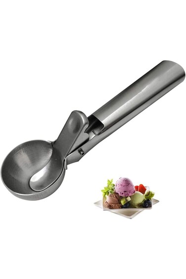 ECVV Ice Cream Scoop - Heavy Duty Stainless Steel Icecream Scooper - Metal Ice-Cream Spade For Gela