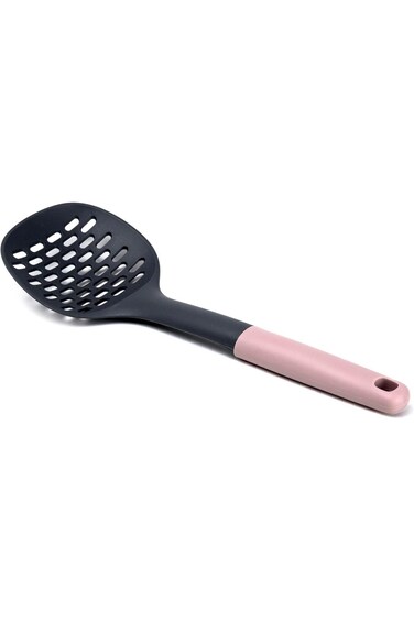 Cuisine Art PP Handle Nylon Skimmer with Hanging Hole, Maroon Rose, 32.5cm