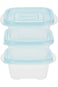 LocknLock EZ Lock Pastel Square Container, Set of 3 Piece - Blue HLE8100W, 250 ml