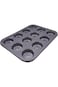 Home Concept 12-Piece Non stick Baking Cup Cake Mould Black