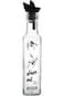 Solmazer Herevin 250ml Square Glass Oil &amp; Vinegar Bottle with Olive Oil Text - Black Print and Plas
