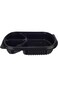 Hotpack 3 Compartment Black Base Bento Meal Prep Container With Lid 5 Pieces ' 5 Units