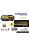 Hotpack 3 Compartment Black Base Bento Meal Prep Container With Lid 5 Pieces ' 5 Units