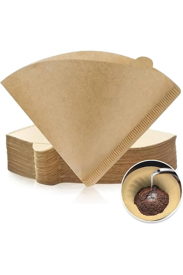 مرشحات قهوة واراف V60 مخروطية ورقية فاخرة بنية طبيعية غير مبيضة، 100 قطعة، مقاس ياباني
