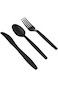 Hotpack Black Heavy Duty Cutlery 12 Spoon + 12 Fork + 12 Knife