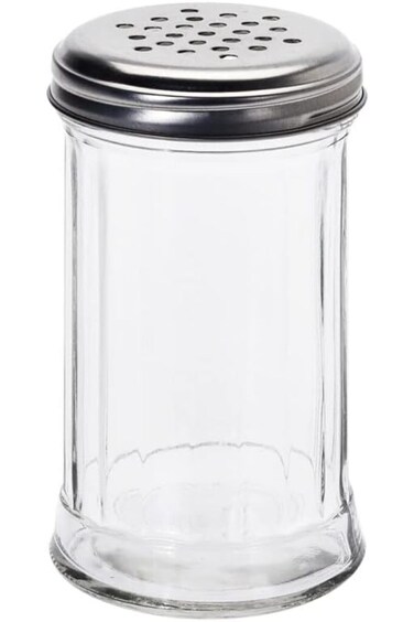 Excellent Houseware Traditional 300ml Glass Icing Sugar Dispenser Serving Bottle with Metal Top