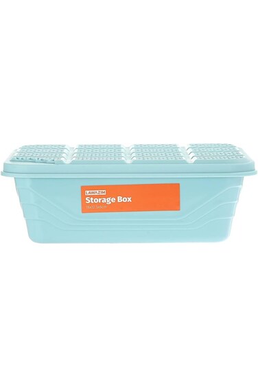 Lawazim Storage Box - 18x12.5x6cm Medium &ndash; Stackable 1.35L Plastic Food Container with Lid, Assorte