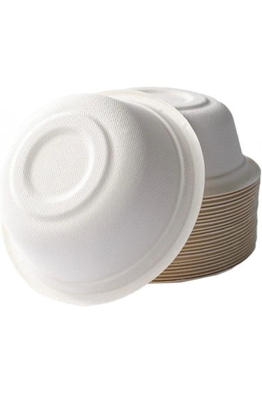 DingDong 155mL Disposable Paper Bowls with Lids &ndash; Pack of 10   Eco-Friendly, Compostable, Leak-Resi