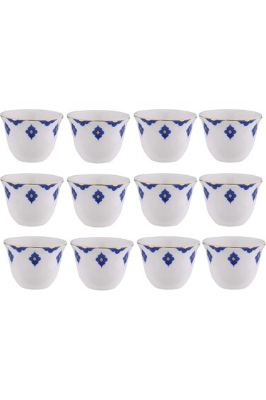 Al Saif Cawa Cups 12-Pieces, 70 cc Capacity, Blue/Gold