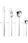 Home Safety 4-Piece Cutlery Set Stainless Steel Silver Cutlery Set Including Knife, Fork, Spoon, Te
