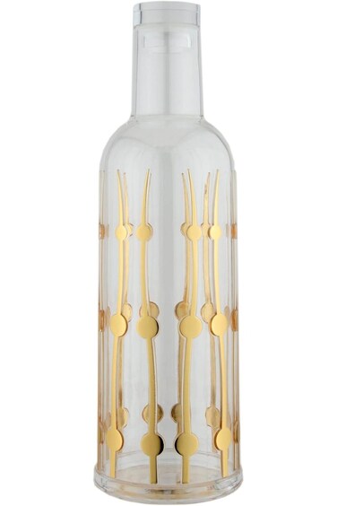 تصميم طباعة أكريليك السيف، زجاجة مياه واحدة، قطر علوي 4 سم × ارتفاع 28 سم، شفاف/ذهبي