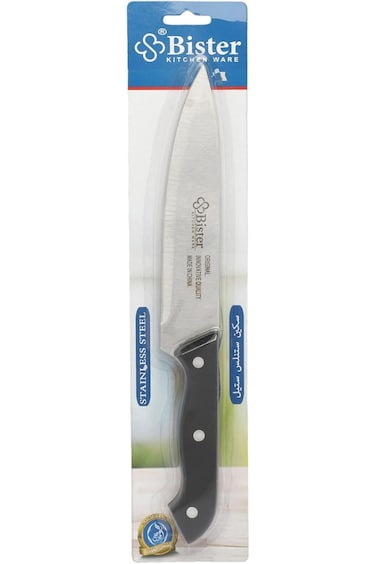 Bister Stainless Steel Chef Knife, Black/Silver, Size 7 inch