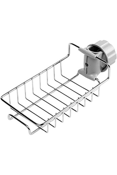 حامل إسفنجة الصنبور، منظم حوض المطبخ، رف صنبور الحمام، تخزين مستلزمات الدش